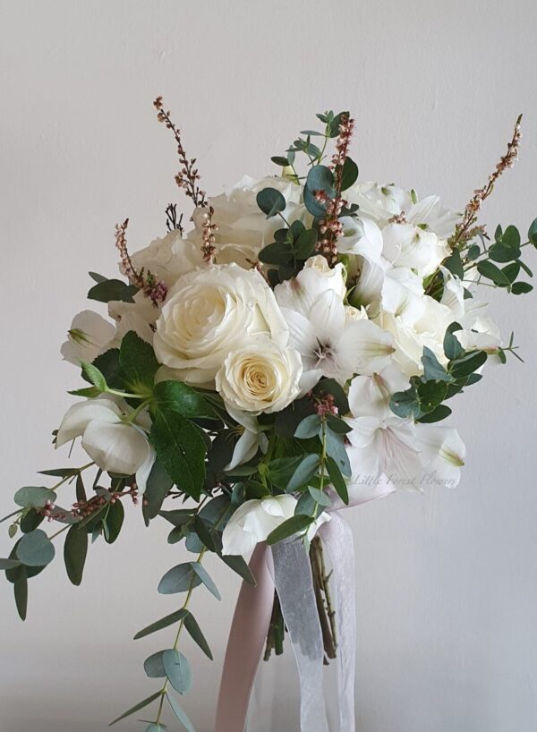 Classic White Rose Bridal Bouquet