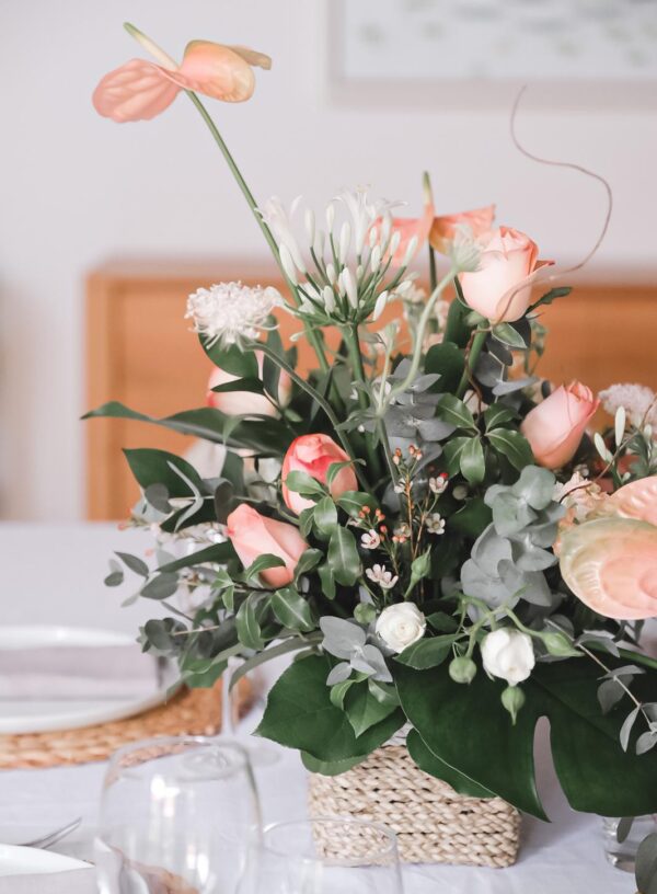 Peach Roses Perfection Centrepiece